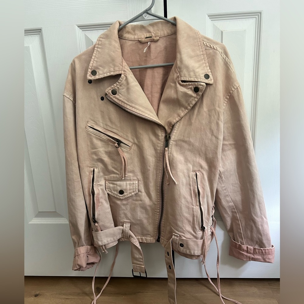 Free People Women's Light Pink Utility Jacket